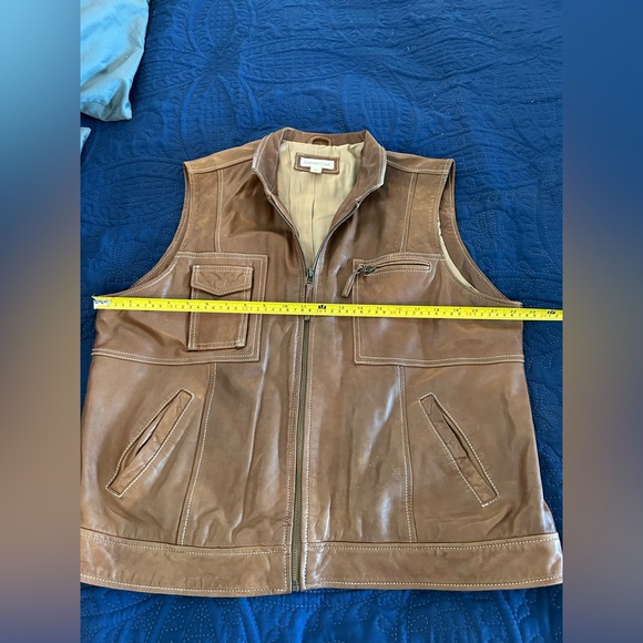 Coldwater Creek Brown Leather Vest - Picture 6 of 9
